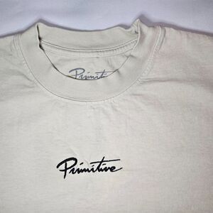 PRIMITIVE Nuevo Script Tee Beige Sz M